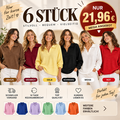 Bestseller🏆🧶 Damen-Strickoberteil mit V-Ausschnitt und langen Ärmeln