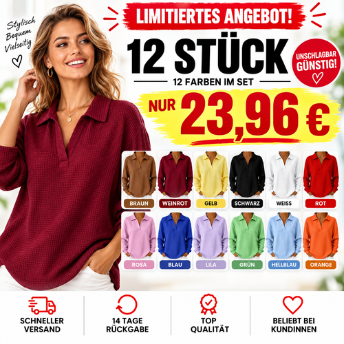 Bestseller🏆🧶 Damen-Strickoberteil mit V-Ausschnitt und langen Ärmeln