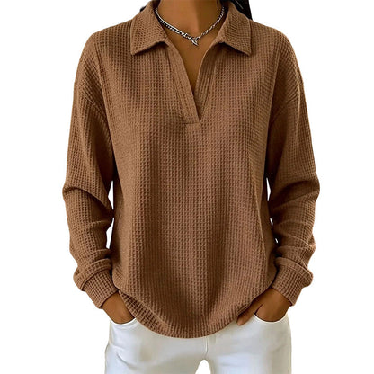 Bestseller🏆🧶 Damen-Strickoberteil mit V-Ausschnitt und langen Ärmeln